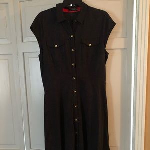 Black dress with white dot print